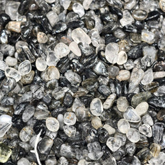 Black Rutilated Quartz Tumbled Stones (7β9mm) β Energy Protection & Grounding Crystals - StyleCrystals