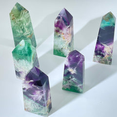 Hand-polished fluorite tower for healing and décor