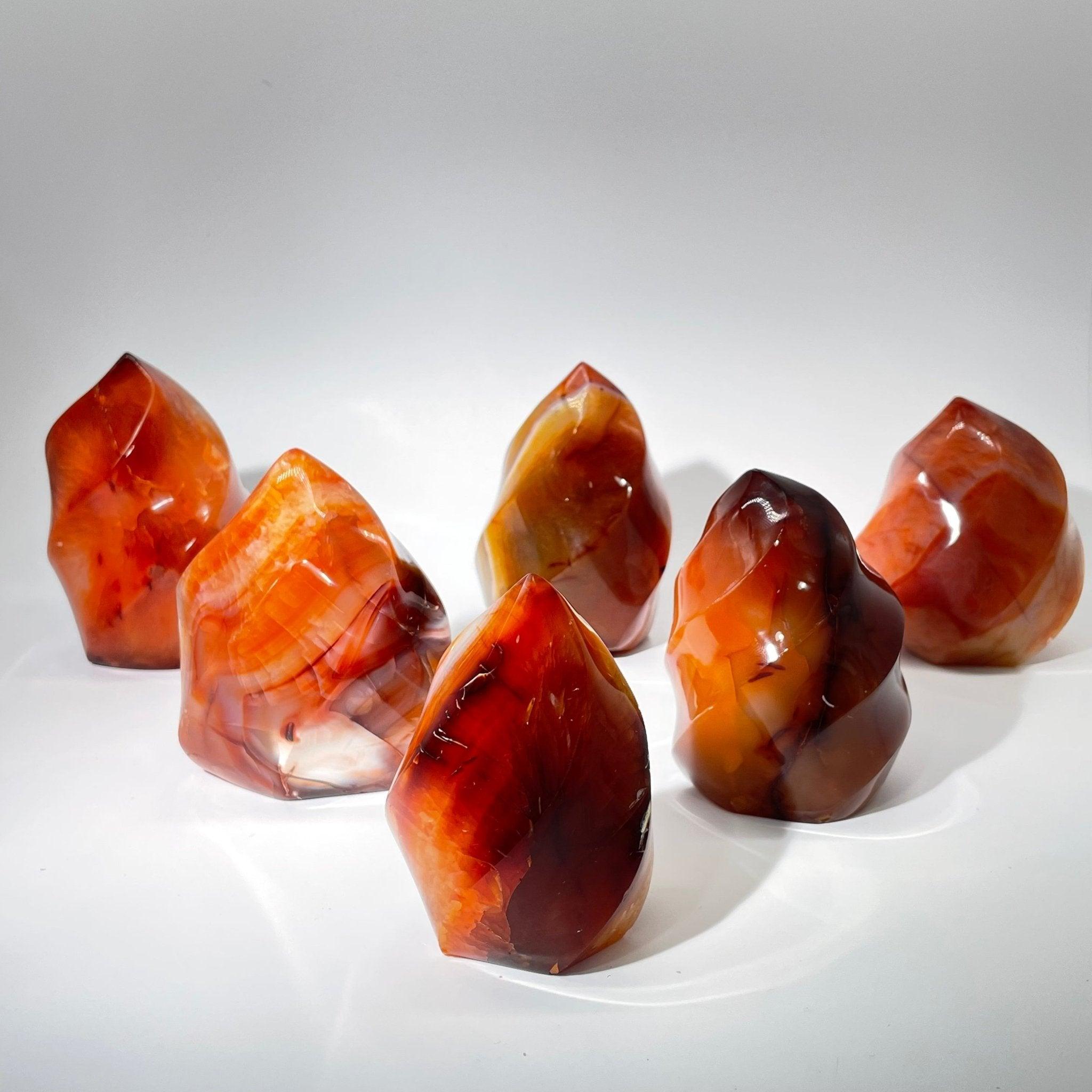 Flame Carnelian Sculpture – 2.14kg Polished Front View