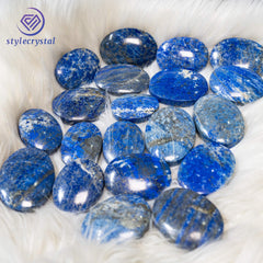 Lapis Lazuli Palm Stones – Deep Blue with Golden Pyrite Inclusions - StyleCrystals