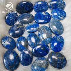 Lapis Lazuli Palm Stones – Deep Blue with Golden Pyrite Inclusions - StyleCrystals