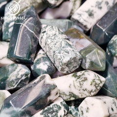 Natural Moss Agate tower crystal- StyleCrystals