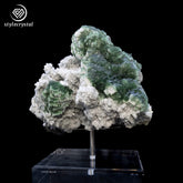 White Quartz & Green Fluorite Cluster – Rare Natural Specimen with Sculptural Form (17.5×13×20cm, 2.87kg) - StyleCrystals