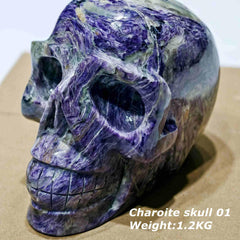 Charoite skull - StyleCrystals