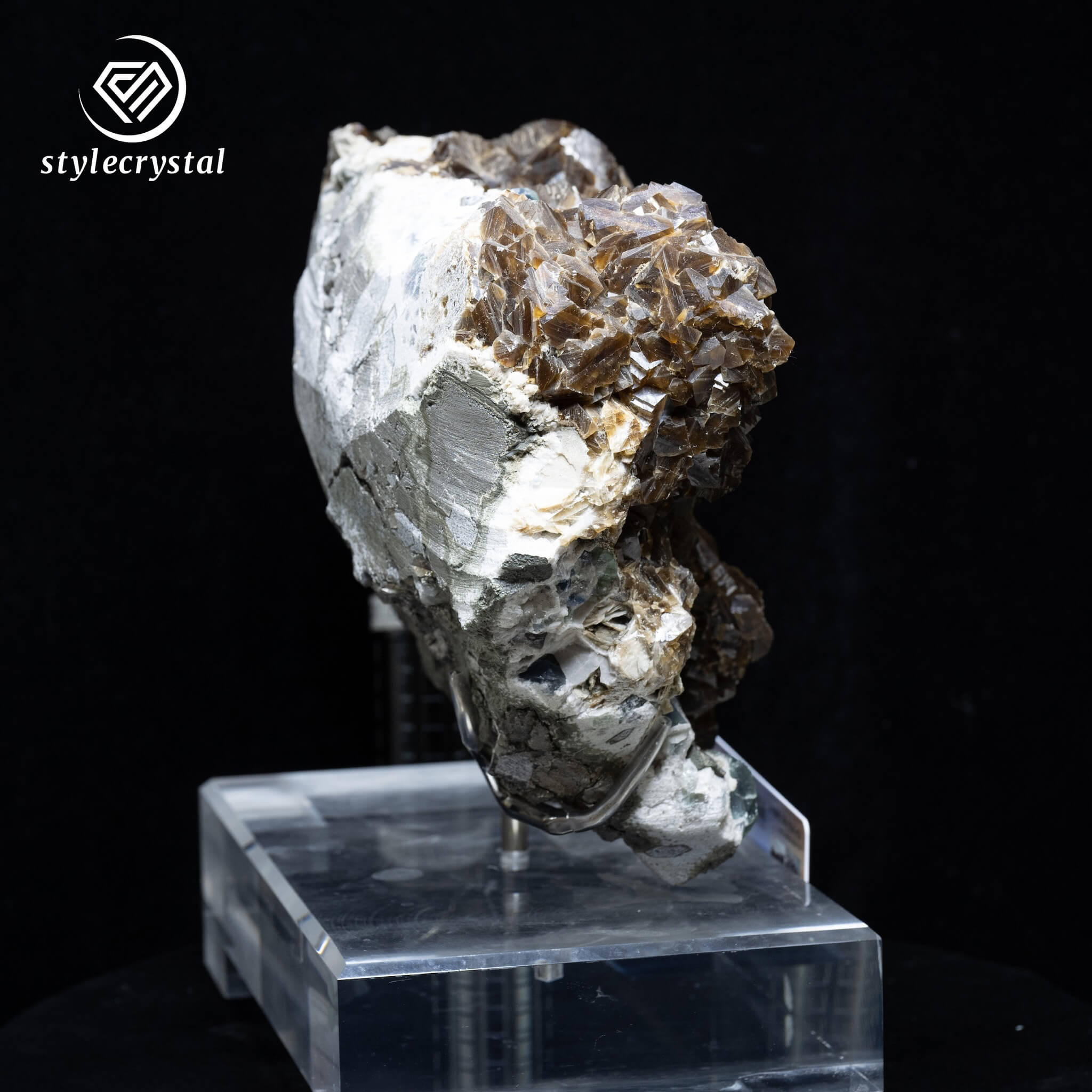 Majestic Collector's Specimen | Smoky Quartz, Topaz &amp; Feldspar Cluster from Zhangzhou, China – Certified by minID - StyleCrystals