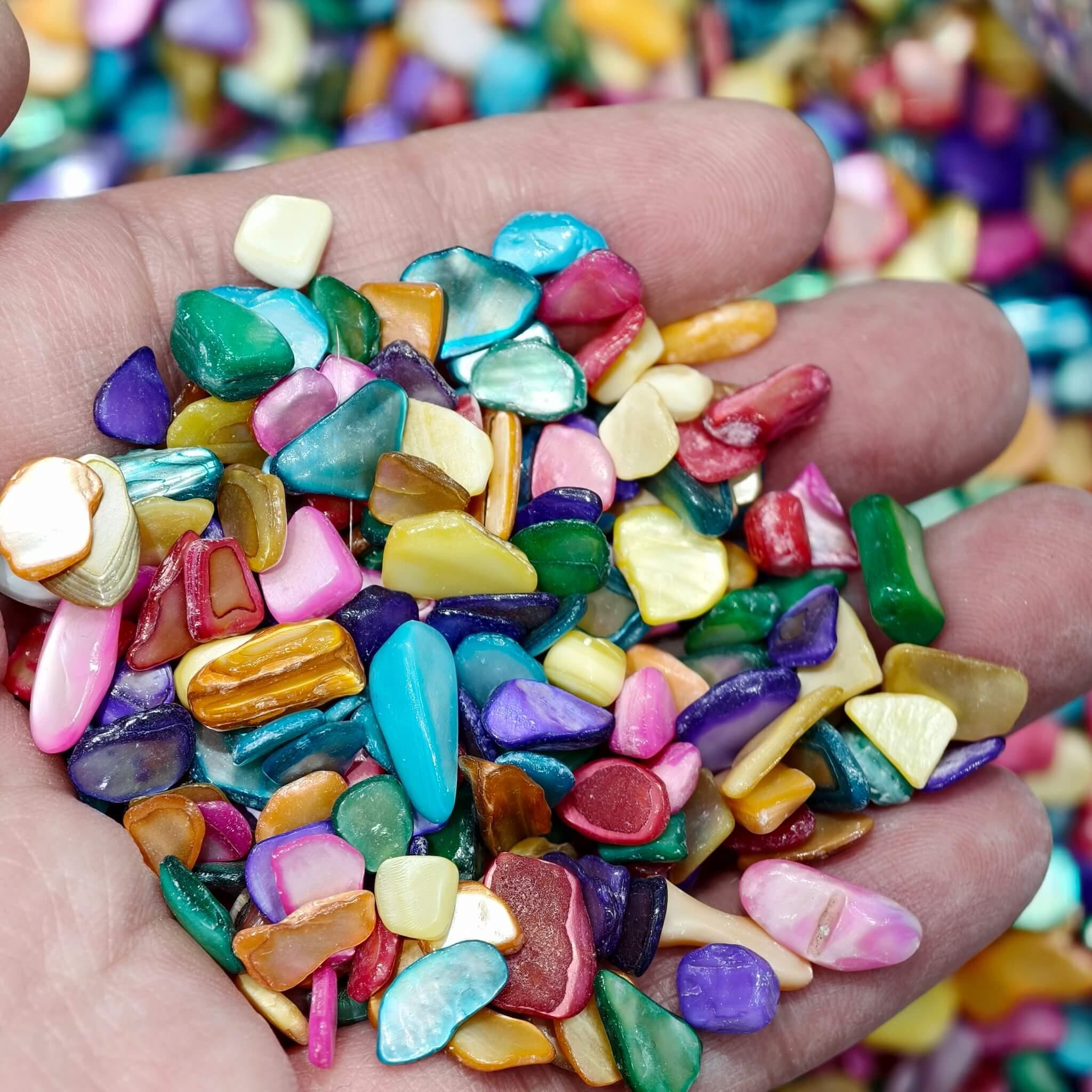 🌈 Rainbow Shell Chips – Natural Iridescent Shell Pieces for Healing, Crystal Cleansing &amp; DIY Craft Projects - StyleCrystals